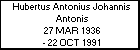 Hubertus Antonius Johannis Antonis